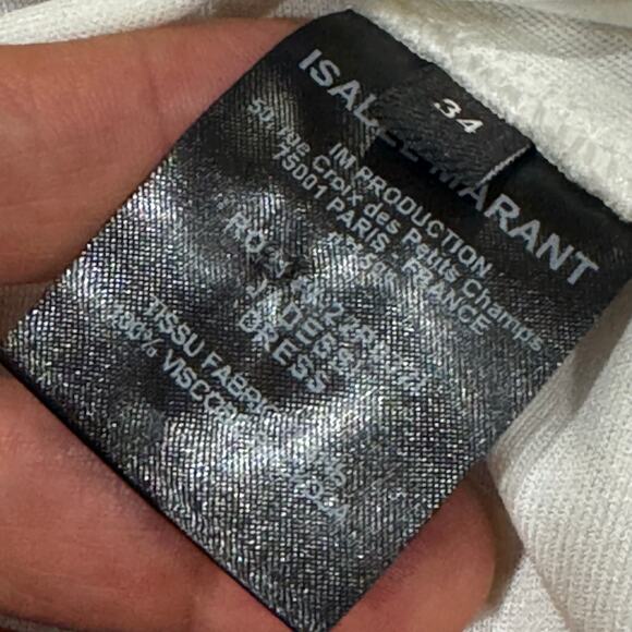 Isabel Marant White Bride Viscose Jadessi long sleeve Midi Dress sz FR 34 (US 2) - Picture 5 of 13